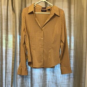 Beige Unique Patterned Long Sleeve Shirt